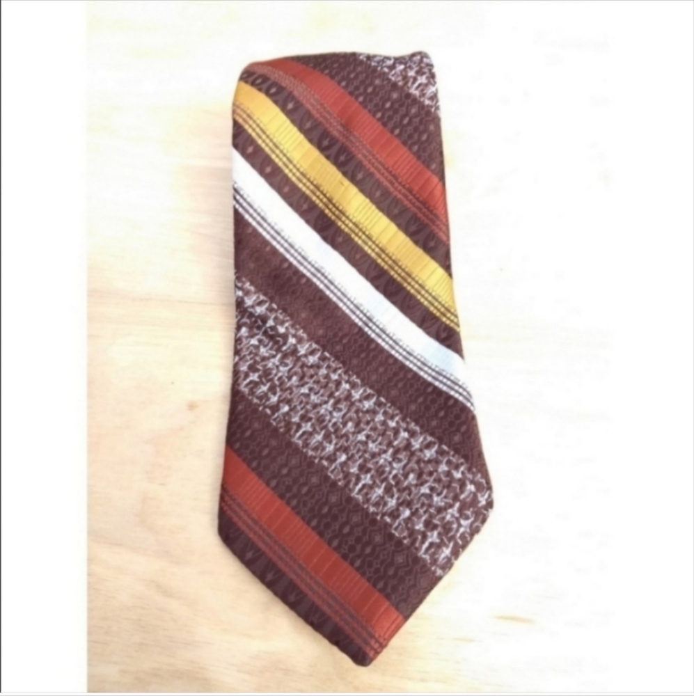 Vintage 70s Don Loper groovy retro brown 60's neck tie